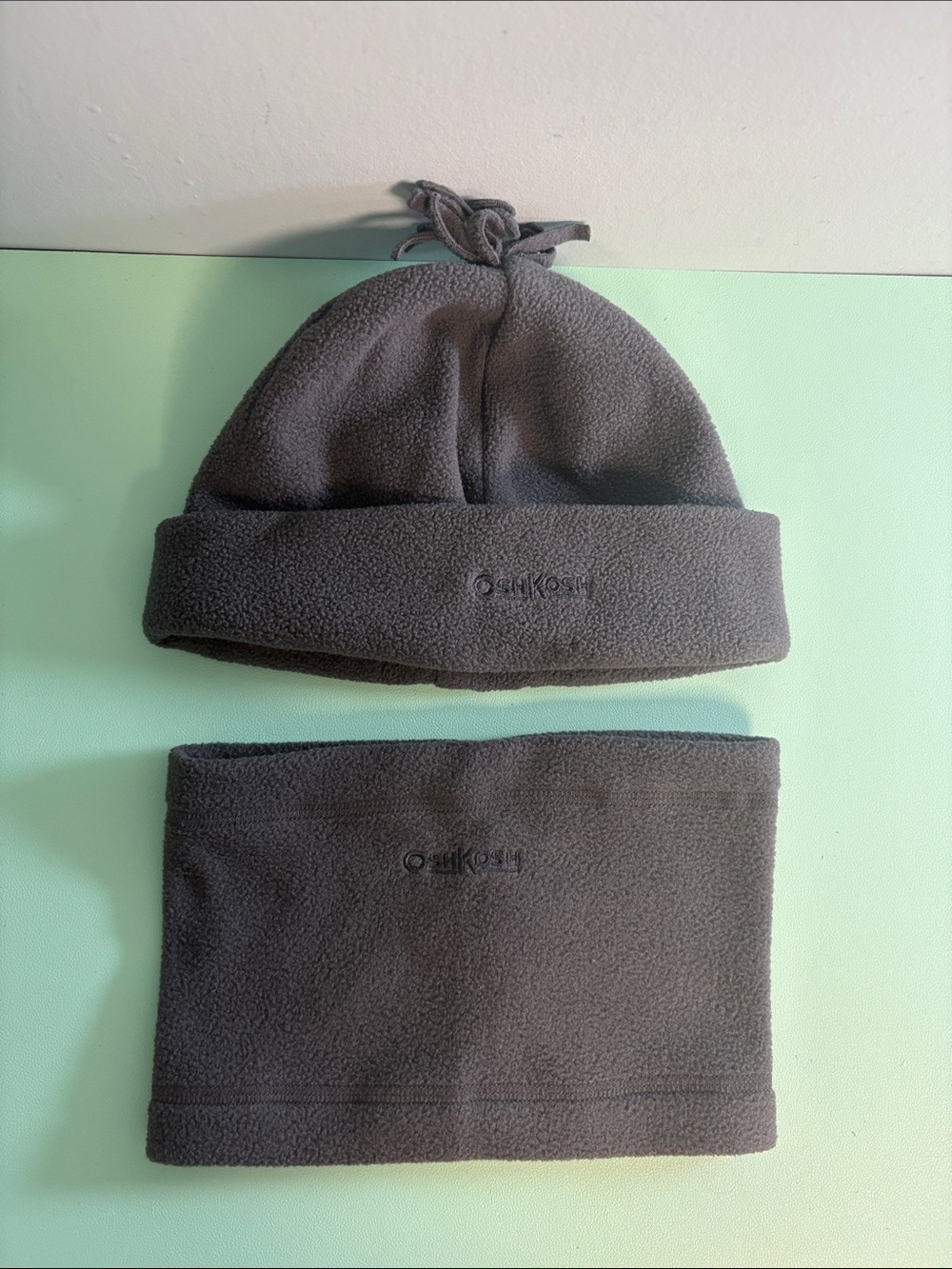 OshKosh B’gosh Dark Grey Winter Hat & Neck Warmer Set, Girl Size 6